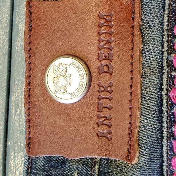 Antik Denim Boot Cut Jeans - Dark Gray with Pink Accents - Picture 6 of 10